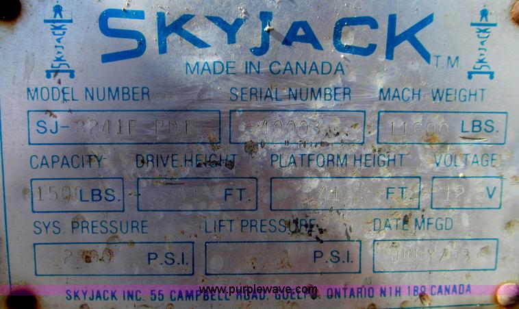 image for item E3734 Skyjack SJ8241F scissor lift