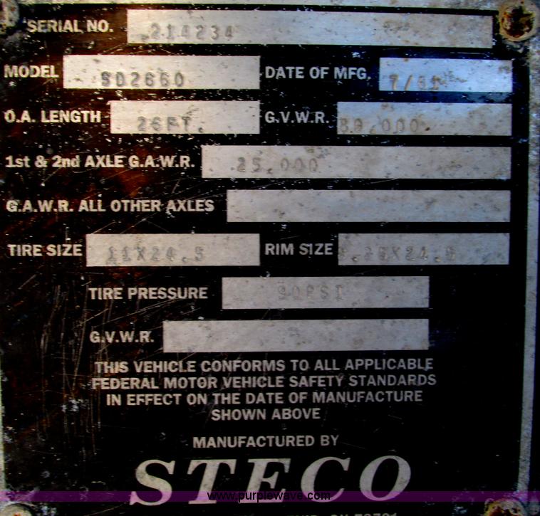 image for item F4140 1961 Steco SD2660 26' dump trailer