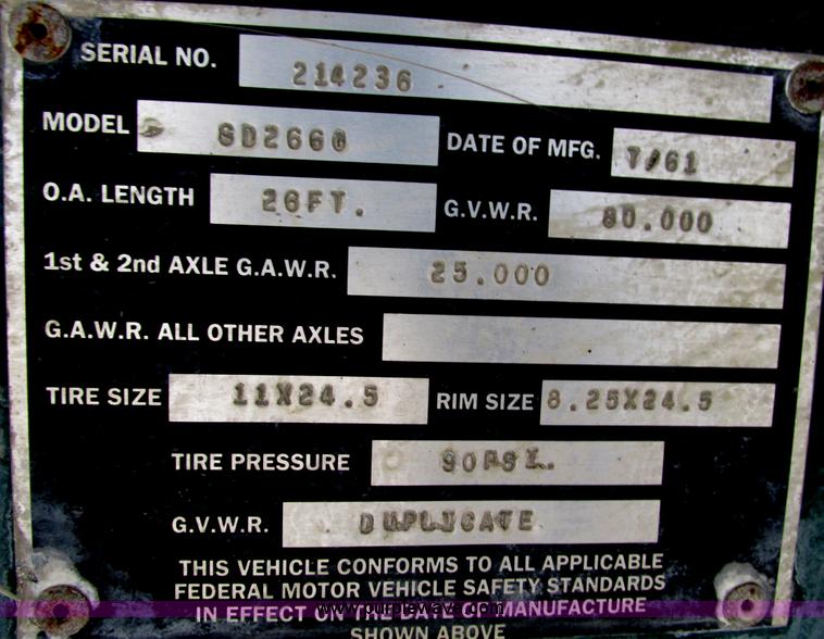 image for item F4141 1961 Steco SD2660 dump trailer