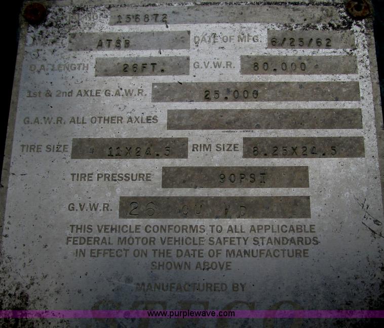 image for item F4143 1962 Steco ATSB 26' barrel dump trailer