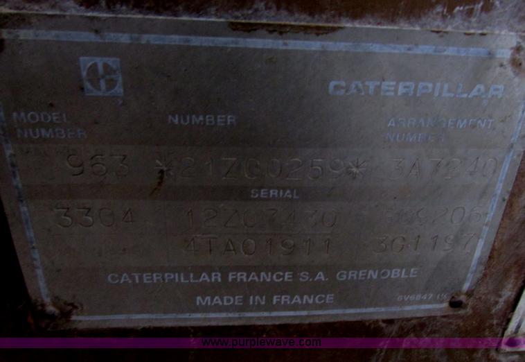 image for item F4151 1984 Caterpillar 963 track loader