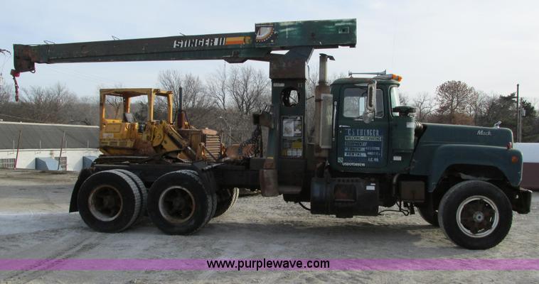 image for item F4197 1979 Mack crane hoist semi truck