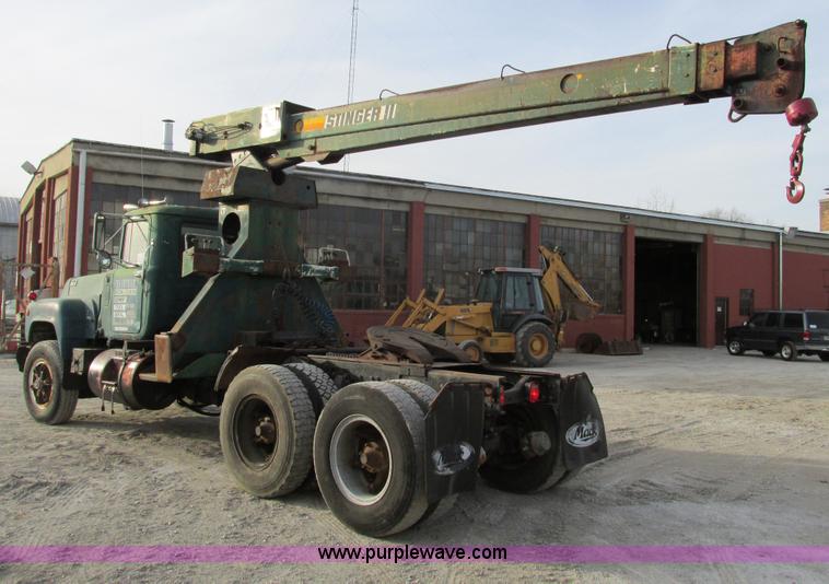 image for item F4197 1979 Mack crane hoist semi truck