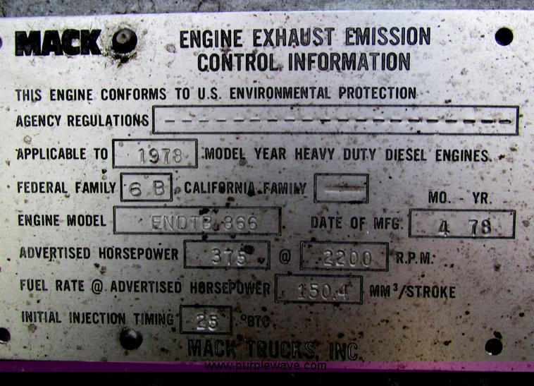 image for item F4197 1979 Mack crane hoist semi truck