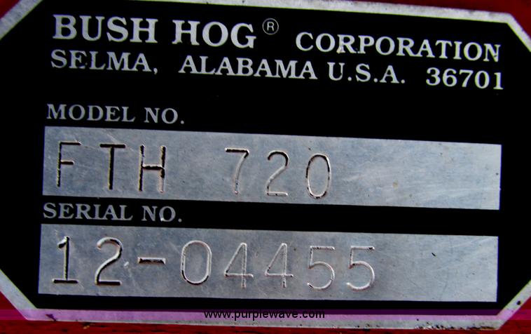 image for item F4219 Bush Hog FTH 720 72" finish mower
