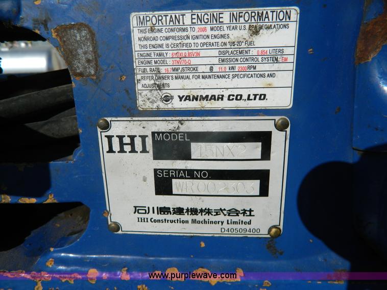 image for item G7677 2006 IHI 15NX2 mini excavator