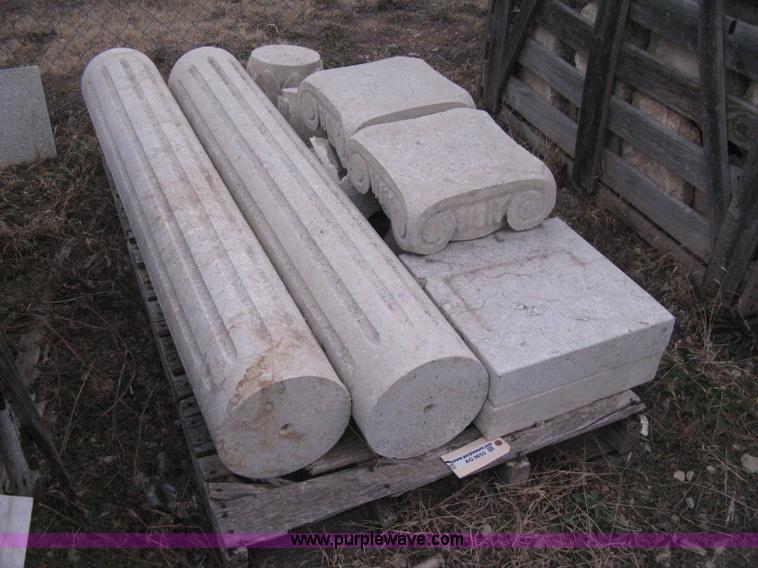 image for item AG9653 Set of 2 Mediterranean natural stone carved columns