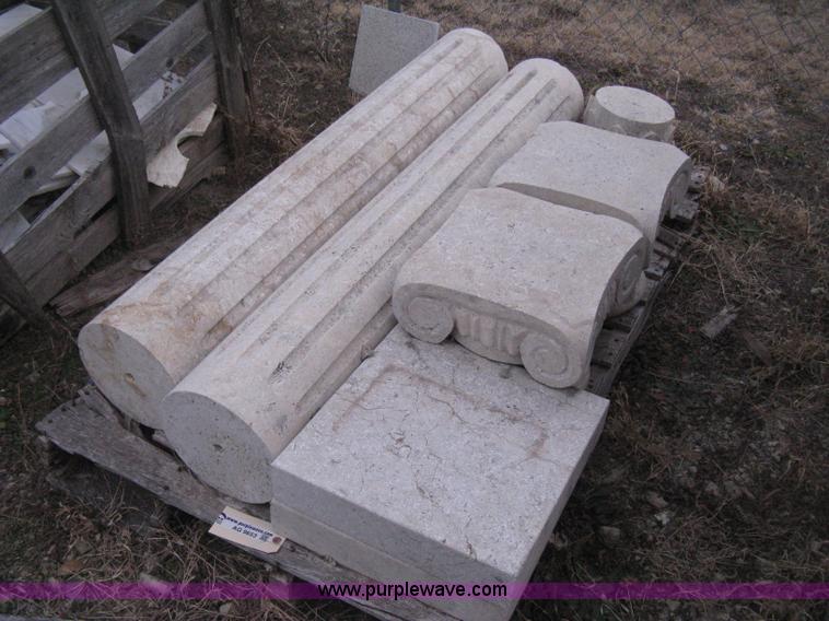 image for item AG9653 Set of 2 Mediterranean natural stone carved columns