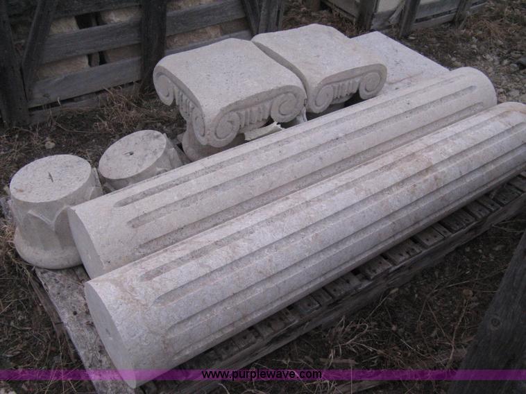 image for item AG9653 Set of 2 Mediterranean natural stone carved columns