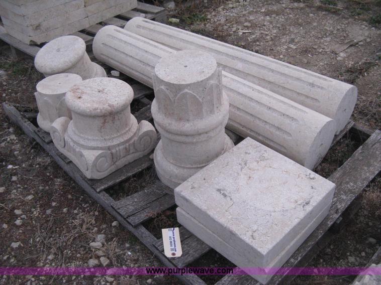 image for item AG9654 Set of 2 Mediterranean natural stone carved columns
