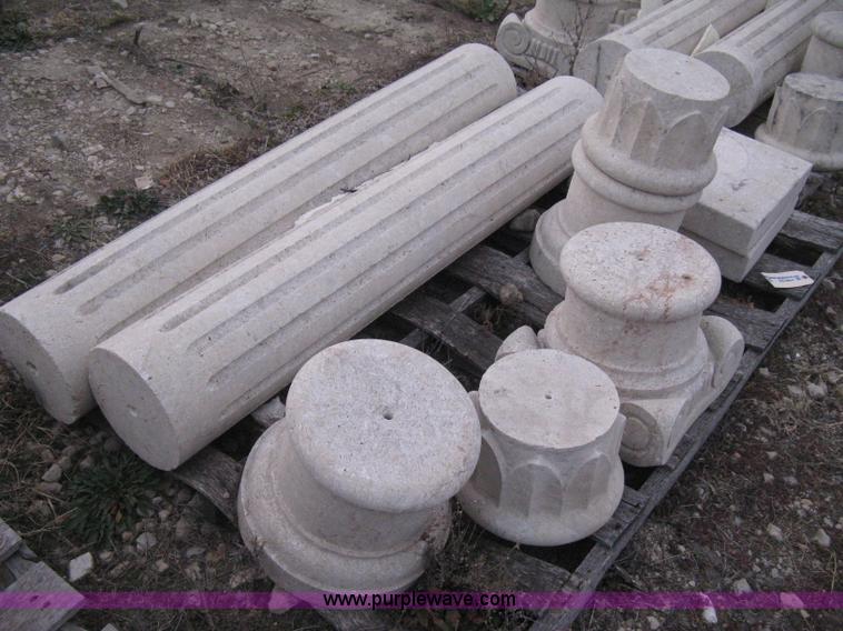 image for item AG9654 Set of 2 Mediterranean natural stone carved columns