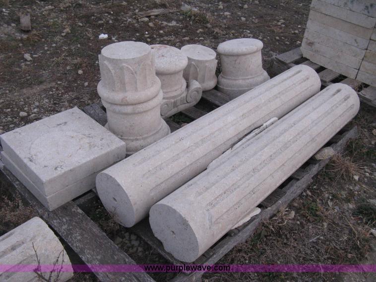 image for item AG9654 Set of 2 Mediterranean natural stone carved columns