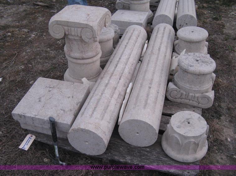 image for item AG9655 Set of 2 Mediterranean natural stone carved columns