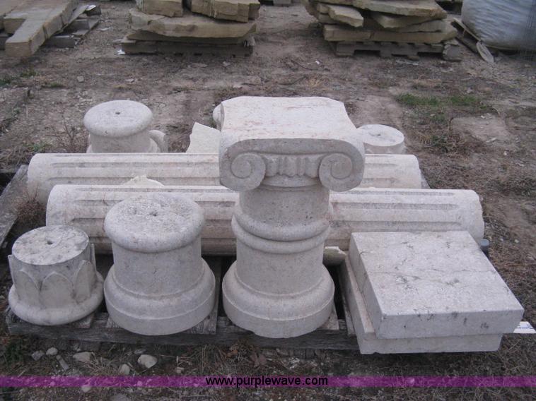 image for item AG9655 Set of 2 Mediterranean natural stone carved columns