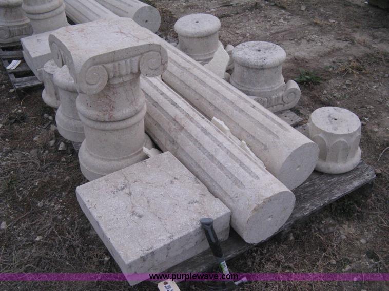 image for item AG9655 Set of 2 Mediterranean natural stone carved columns