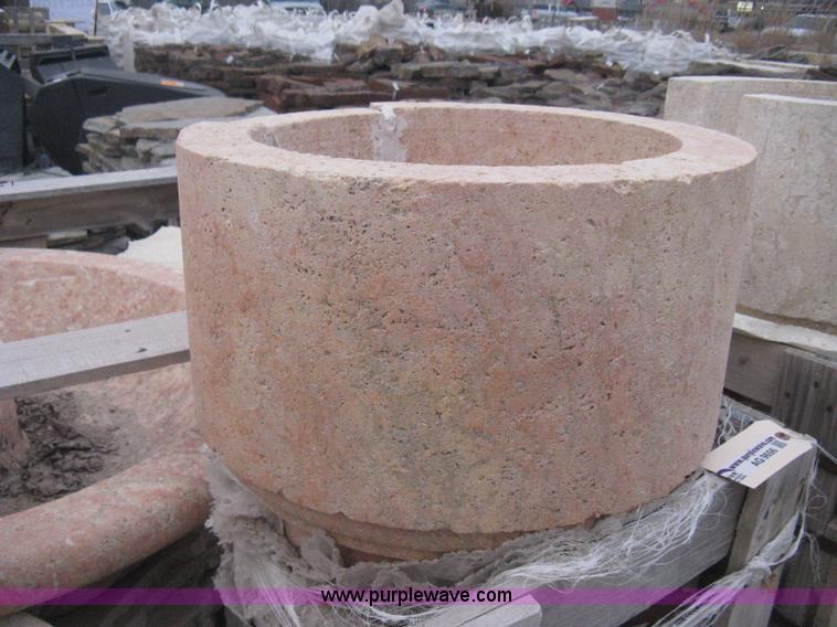image for item AG9656 8 foot diameter Mediterranean carved natural stone fountain