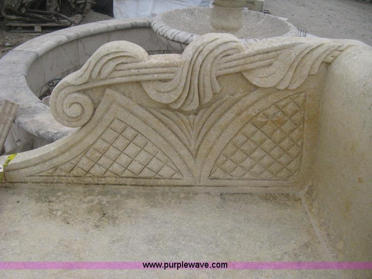 image for item AG9664 Mediterranean carved natural limestone loveseat bench, 61" in length