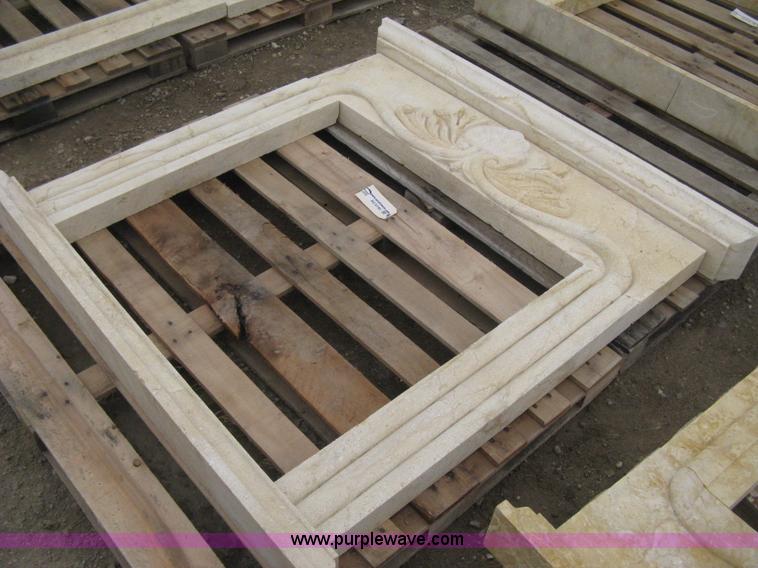 image for item AG9740 Mediterranean natural limestone carved fireplace surround