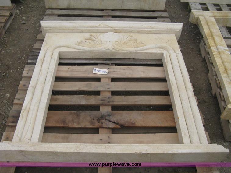 image for item AG9740 Mediterranean natural limestone carved fireplace surround