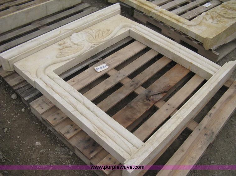 image for item AG9740 Mediterranean natural limestone carved fireplace surround