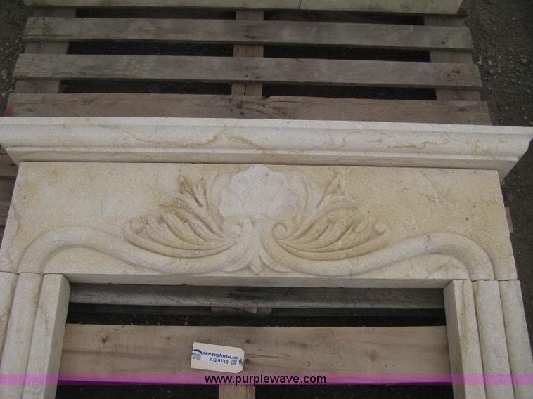 image for item AG9740 Mediterranean natural limestone carved fireplace surround
