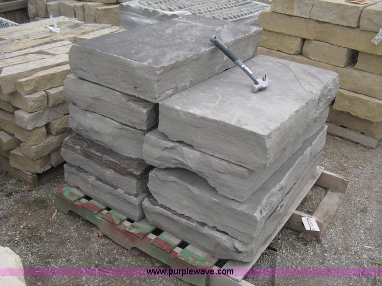 image for item AK9113 9 pieces, 3 feet wide Oklahoma blue sandstone steps.