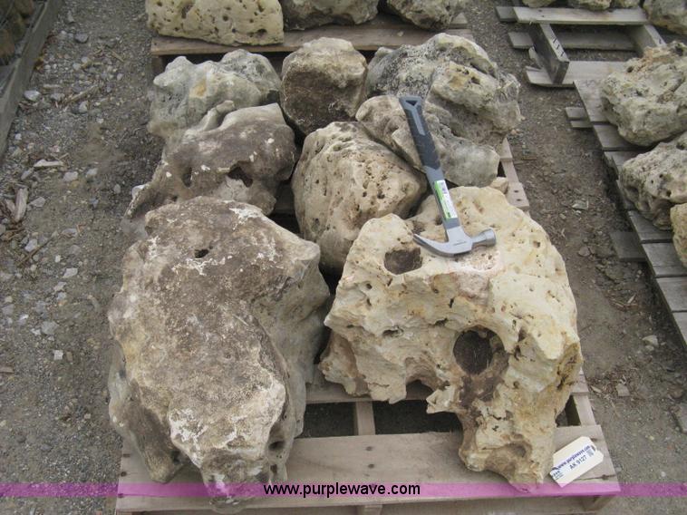 image for item AK9127 Various sizes of weathered holey limestone boulders on pallets