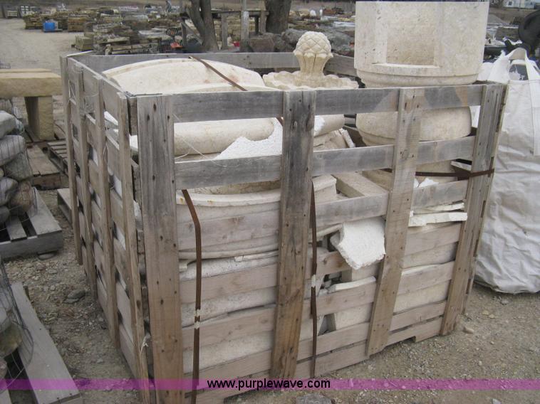 image for item AK9156 Mediterranean stone carved fountain.  This fountain requires to be installed on a concrete slab