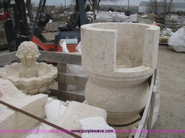 image for item AK9156 Mediterranean stone carved fountain.  This fountain requires to be installed on a concrete slab