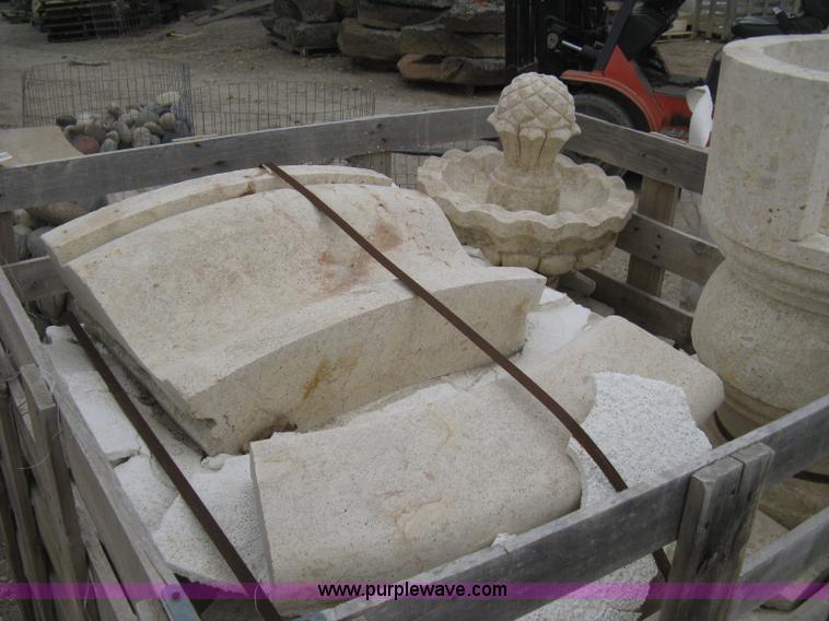 image for item AK9156 Mediterranean stone carved fountain.  This fountain requires to be installed on a concrete slab