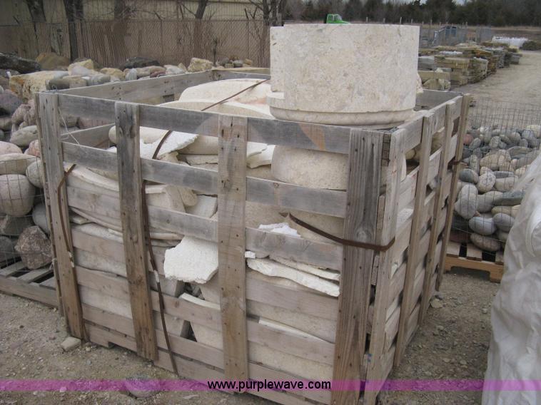 image for item AK9156 Mediterranean stone carved fountain.  This fountain requires to be installed on a concrete slab