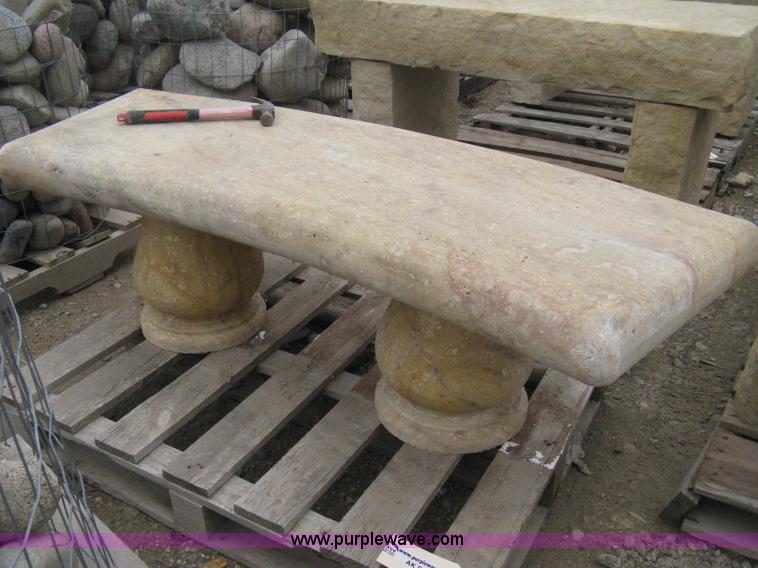 image for item AK9163 Mediterranean stone curved bench.