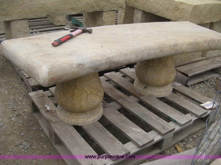 image for item AK9163 Mediterranean stone curved bench.
