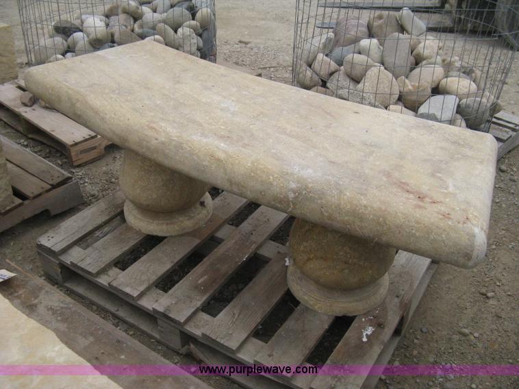 image for item AK9163 Mediterranean stone curved bench.
