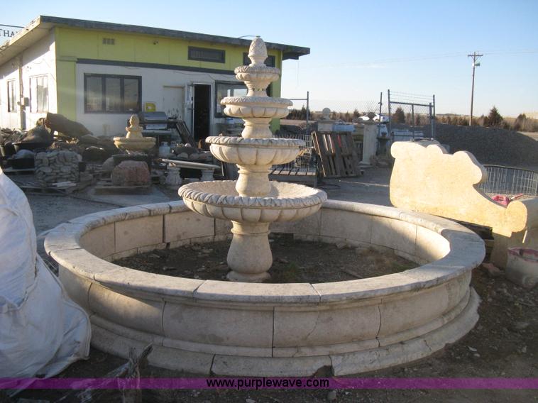 image for item Z9798 11' diameter four-tier Mediterranean carved fountain
