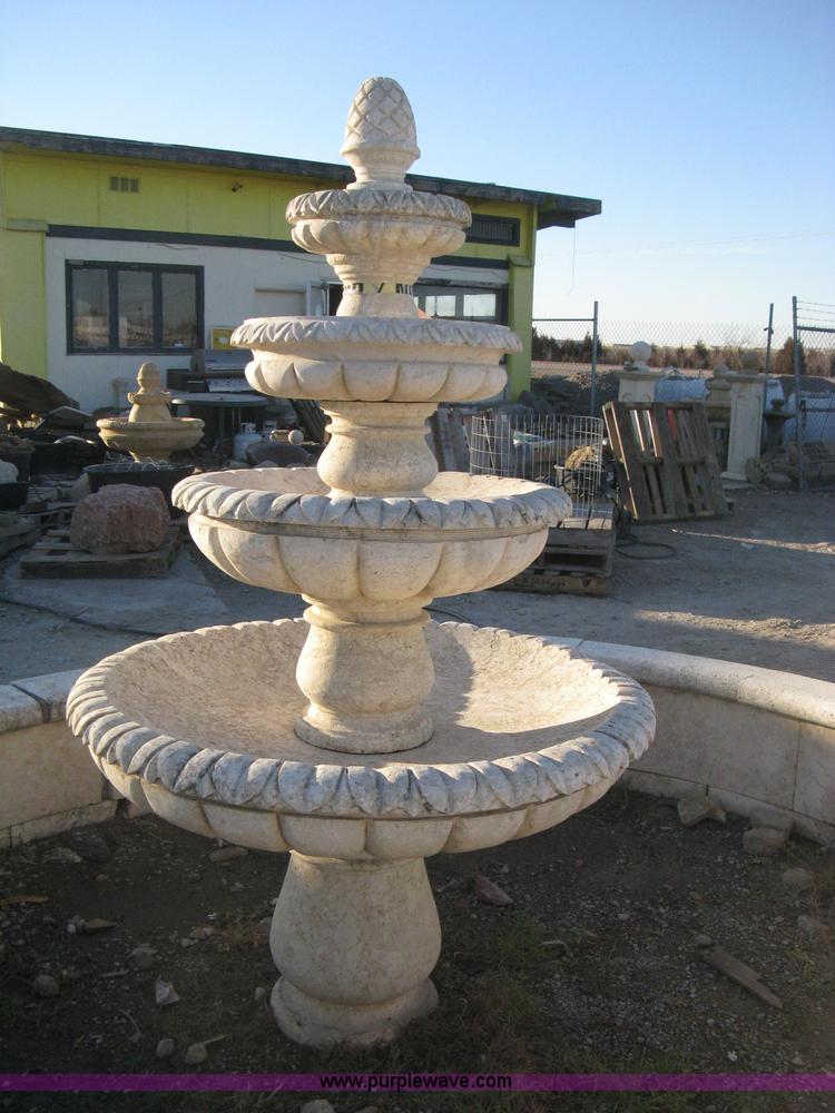 image for item Z9798 11' diameter four-tier Mediterranean carved fountain