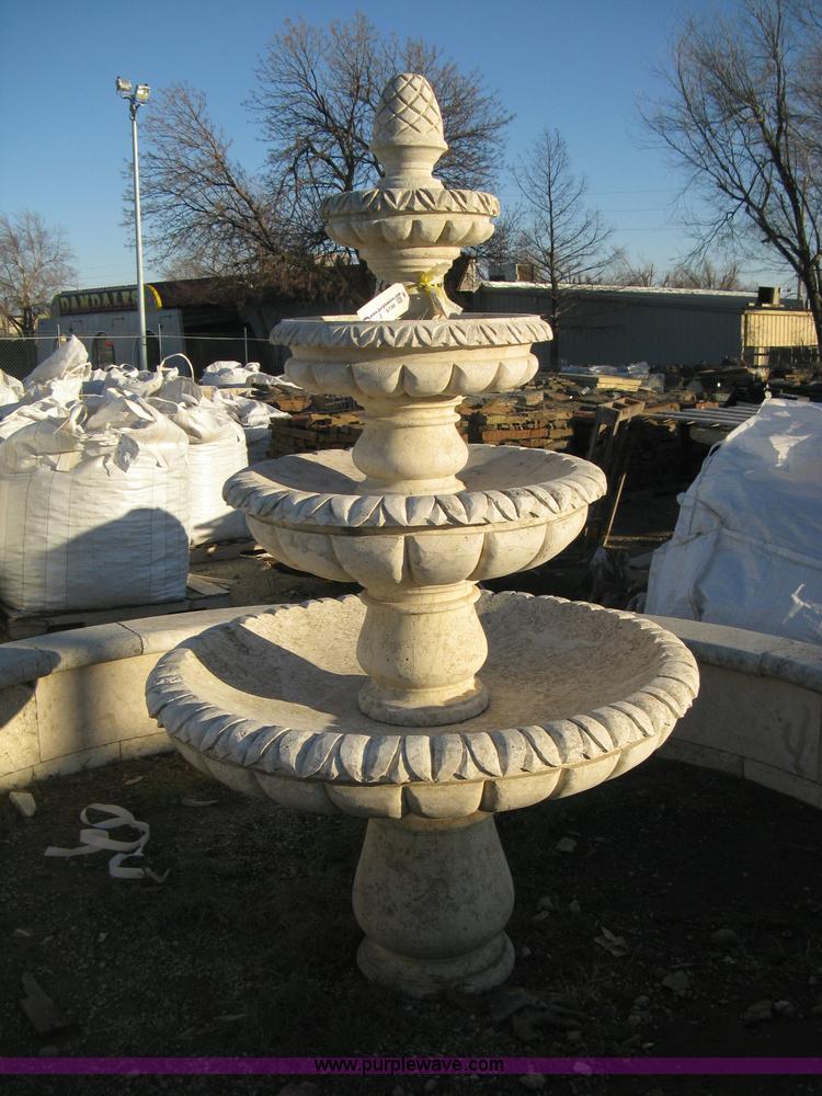 image for item Z9798 11' diameter four-tier Mediterranean carved fountain