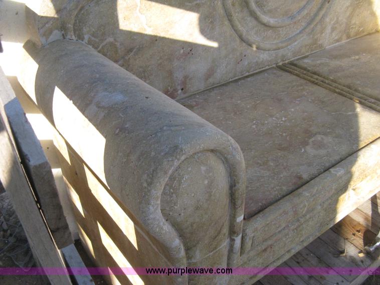 image for item Z9851 68" Mediterranean stone carved loveseat/bench