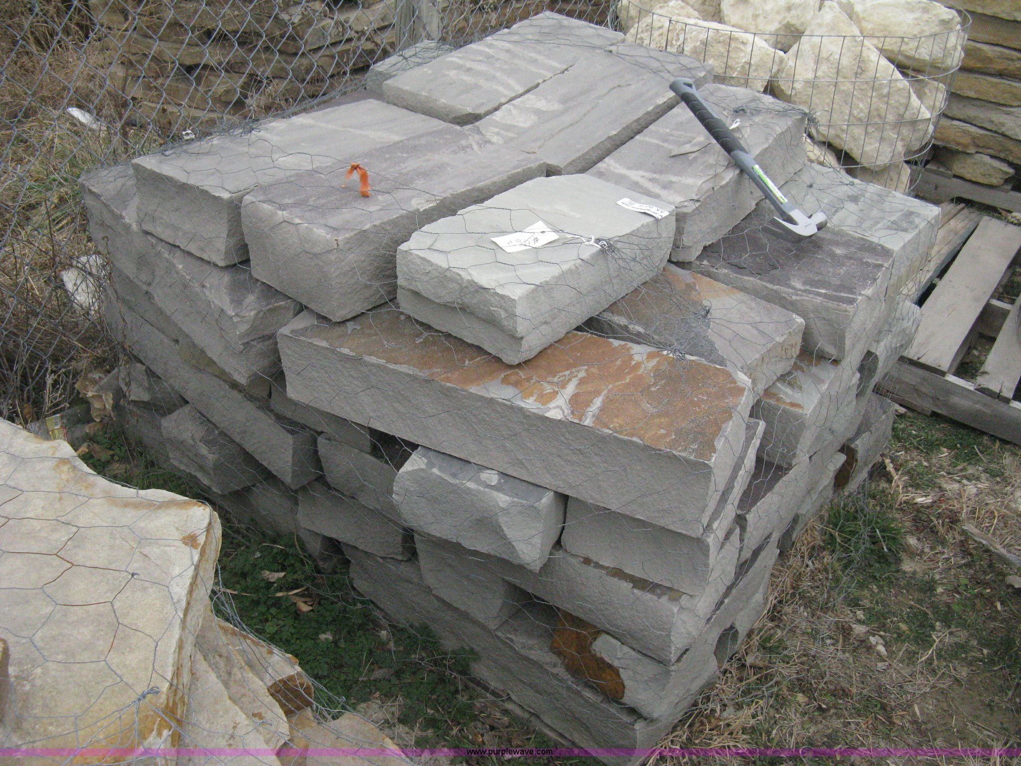 Oklahoma blue 4" X 8" chopped sandstone edging/building/retaining wall ...