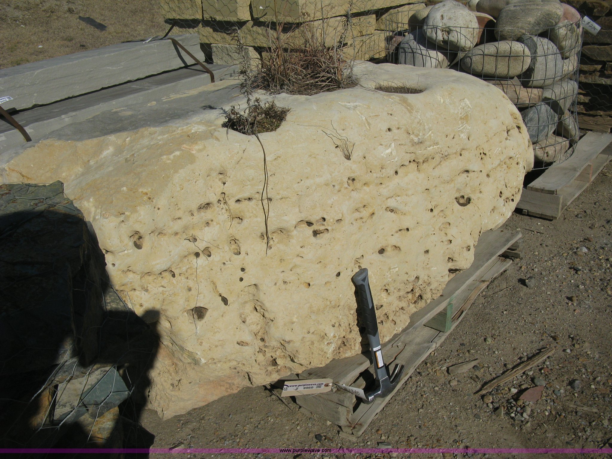 Holey limestone boulder in Wichita, KS | Item Z9960 sold | Purple Wave