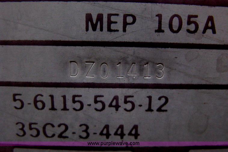 image for item E3066 Kurtz & Root Co. U.S. Department of Defense issued back up generator