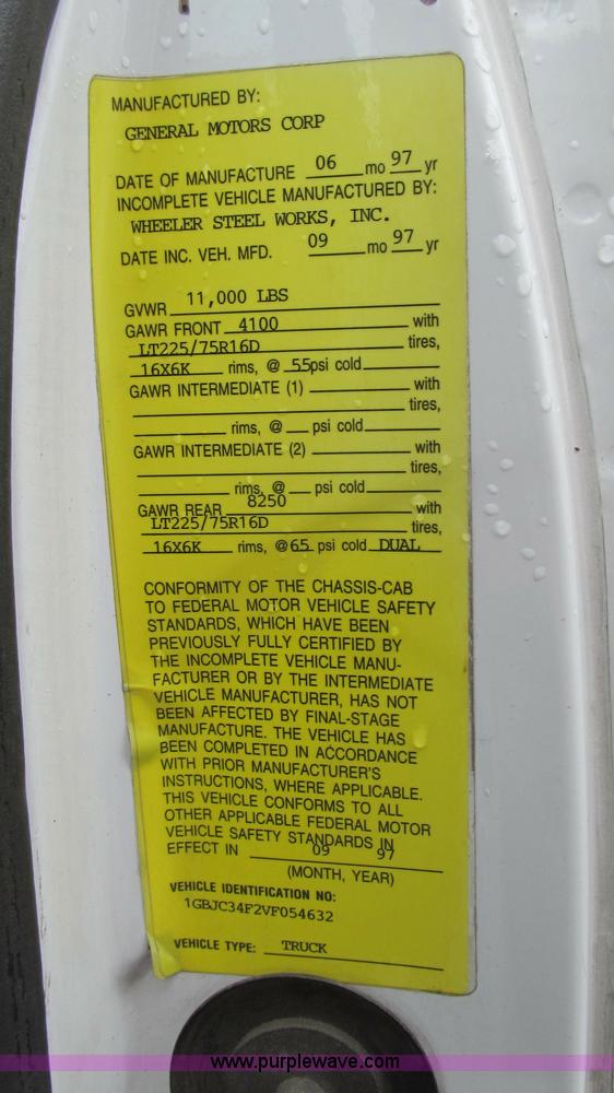 image for item E3694 1997 Chevrolet 3500 utility truck