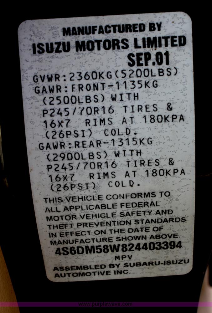 image for item F2869 2002 Honda Passport