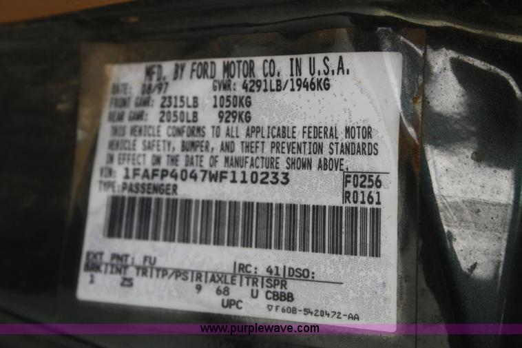 image for item F2870 1998 Ford Mustang