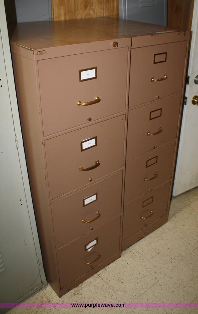 image for item S9905 (2) four drawer metal filing cabinets