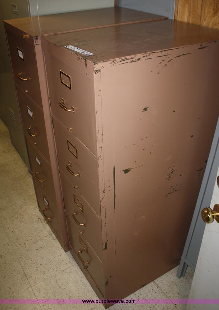 image for item S9905 (2) four drawer metal filing cabinets