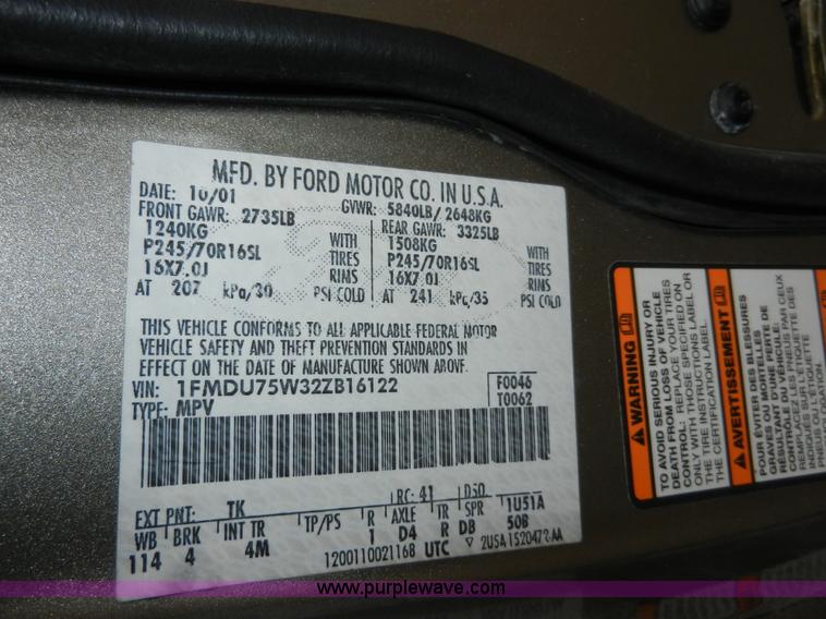 image for item A3964 2002 Ford Explorer Limited SUV