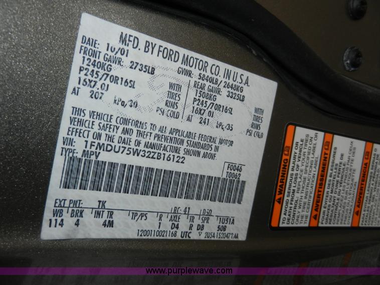 image for item A3964 2002 Ford Explorer Limited SUV