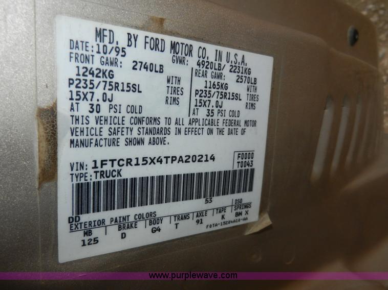 image for item A3971 1996 Ford Ranger STX SuperCab pickup truck