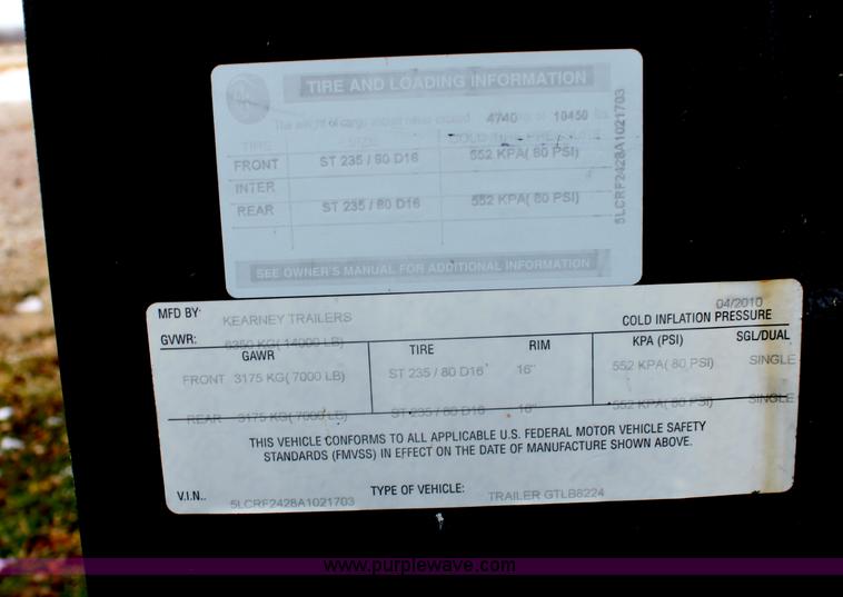 image for item E8388 2010 Kearney 24' equipment trailer